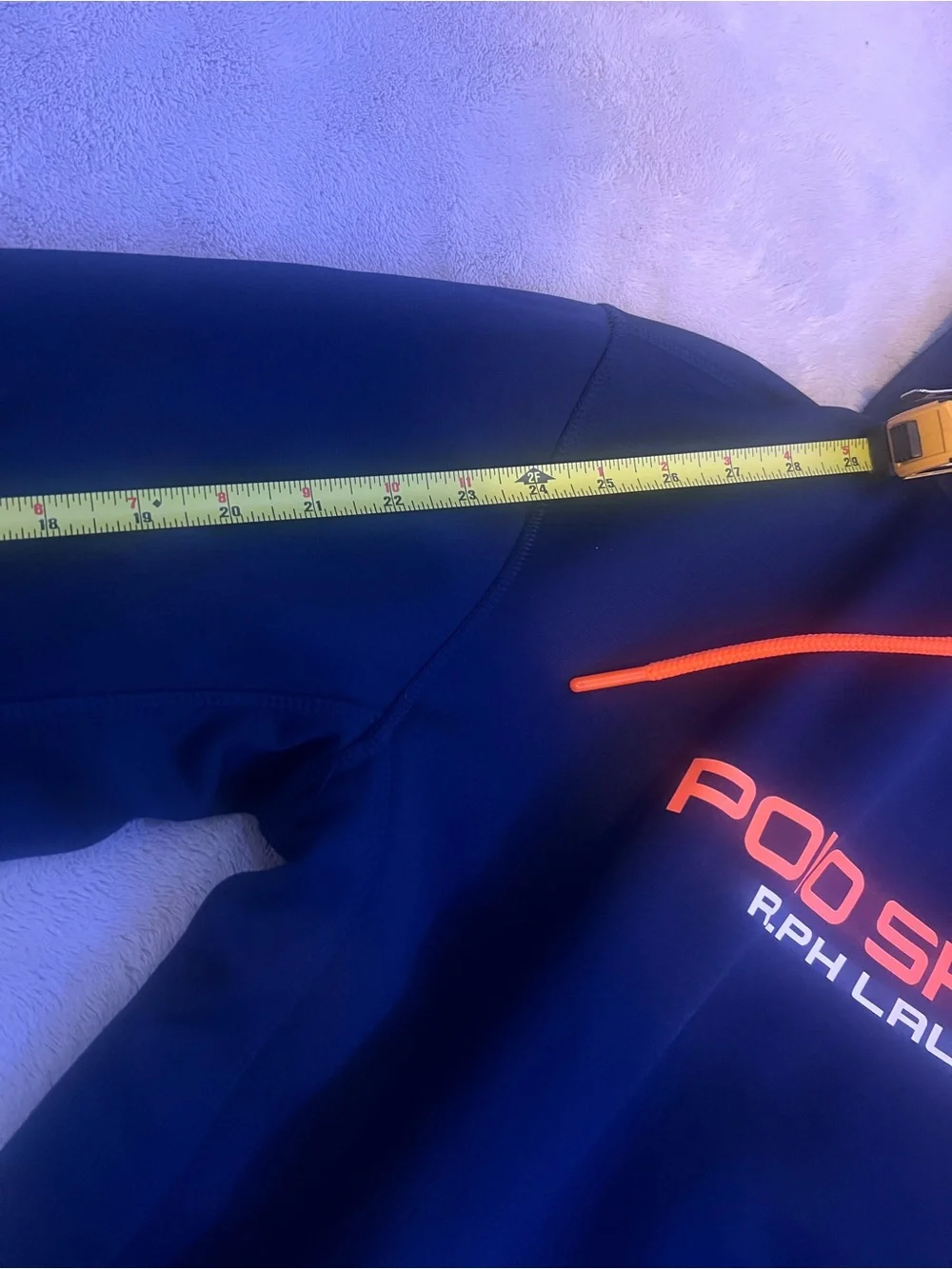 Ralph Lauren Polo Sport Navy Hoodie with Orange Logo